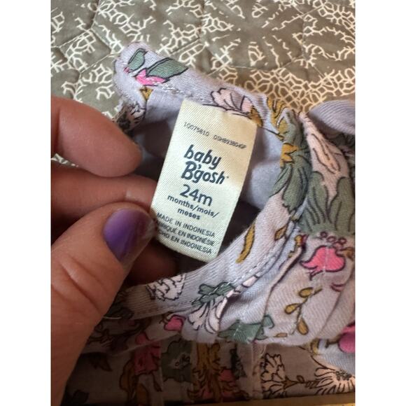 24M Oshkosh Baby Bgosh Purple Floral Flower Dress Spring - Picture 4 of 6
